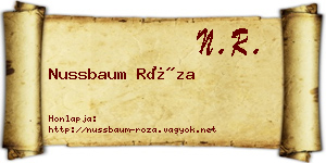 Nussbaum Róza névjegykártya